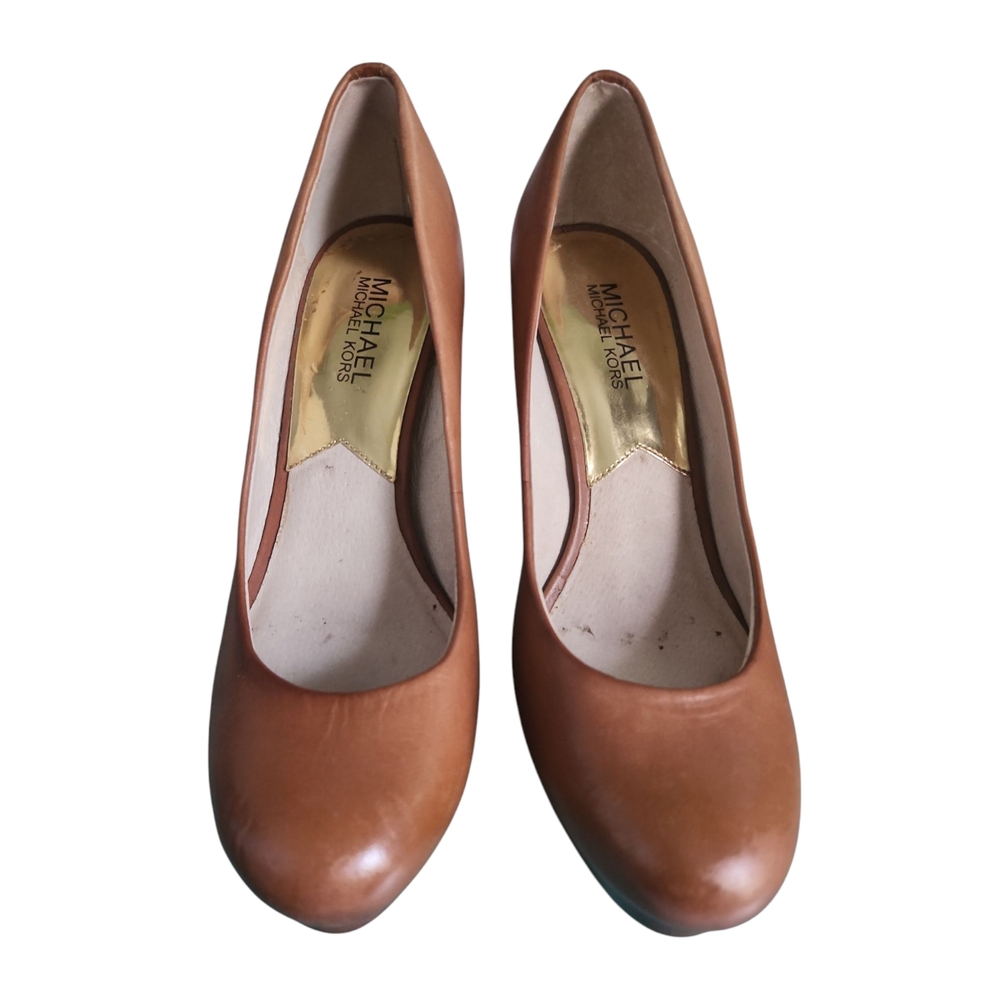 MICHAEL KORS 4in Heels In Cognac Color. Worn a Handful Of Times. Size 7 1/2M - Picture 1 of 3